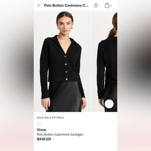 Vince polo button down cashmere cardigan